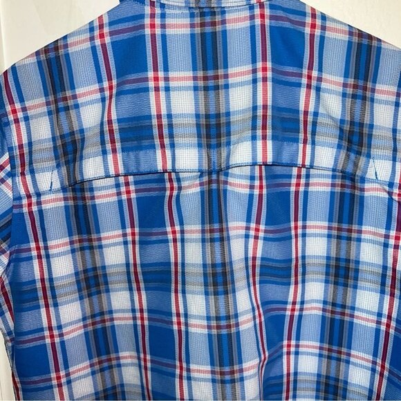 The North Face Mens Plaid Short Sleeve Shirt Blue Nylon Polyester Casual Size M - Picture 8 of 9